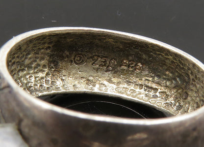 925 Sterling Silver  Vintage Floral Vine Dark Tone Dome Band Ring Sz 7 RG22176