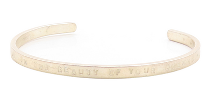 925 Sterling Silver  Believe In Your Dreams Etched Thin Cuff Bracelet  BT1485