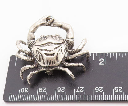 925 Sterling Silver Vintage Brooch Etched Crab Cancer Astrology Zodiac  BP11837