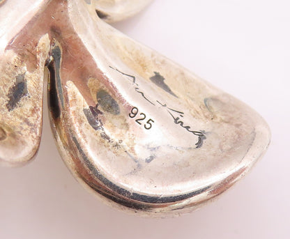 925 Sterling Silver Vintage Pendant ANN KING Pearl Orchid Floral Blossom PT24746