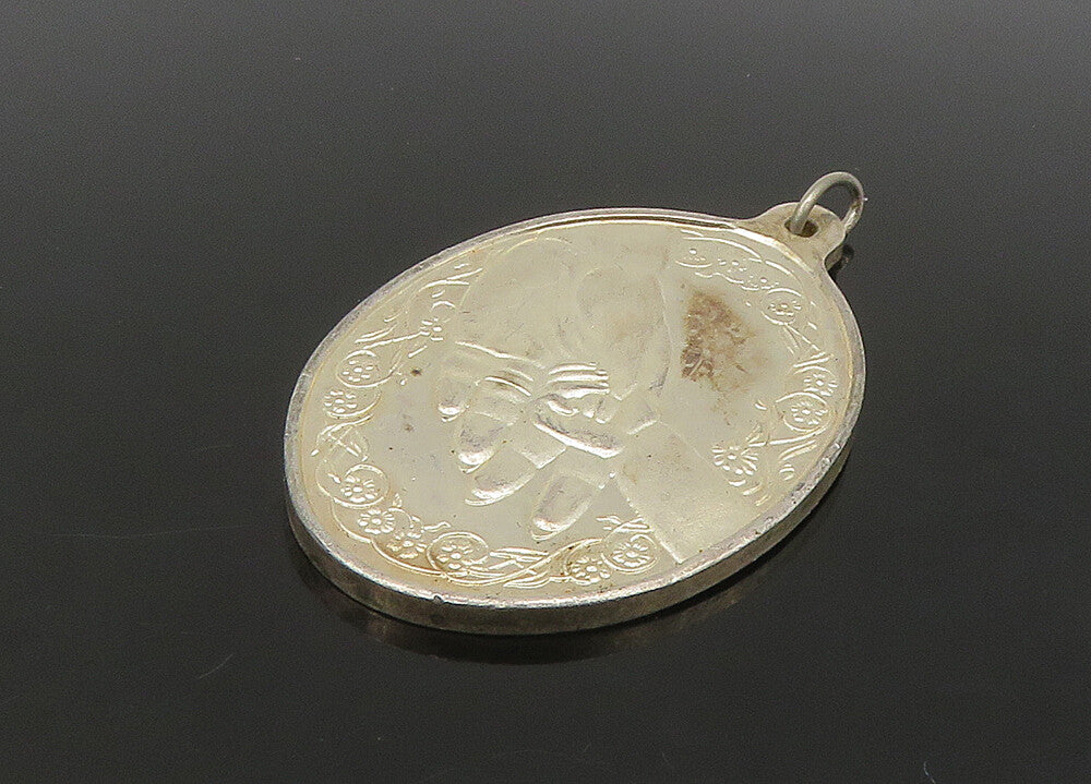 925 Sterling Silver  Vintage Mother's Eternal Love Quote Pendant  PT18942
