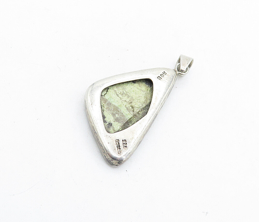 MEXICO 925 Sterling Silver  Vintage Minimalist Jasper Drop Pendant  PT4472