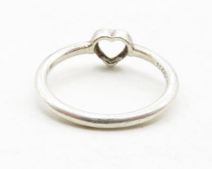 PANDORA 925 Silver  Vintage Topaz Open Love Heart Band Ring Sz 7  RG13227