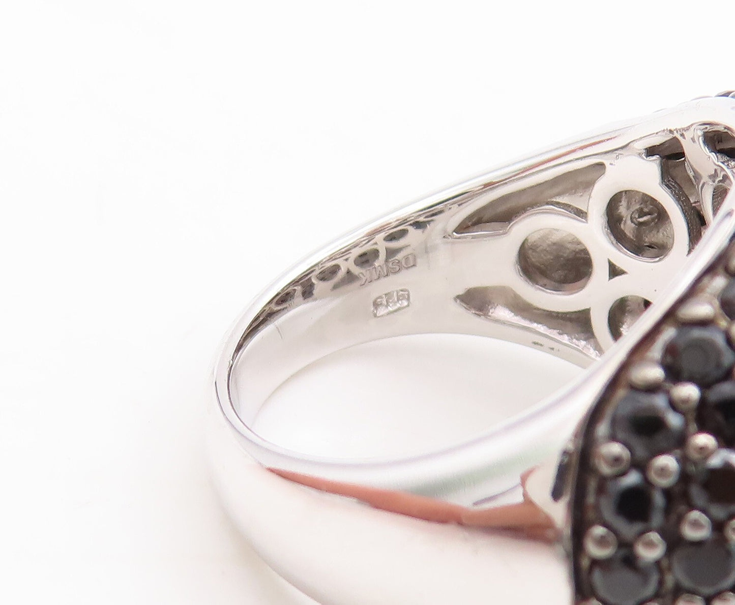 925 Sterling Silver Vintage Ring Spinel Inlay Dome Shape  Sz 7  RG29791