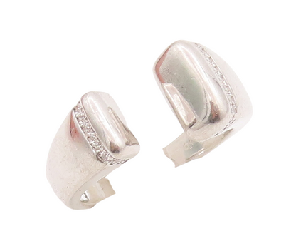 925 Sterling Silver Vintage Ring Split Band Topaz Inlay Ends  Sz 8  RG29082