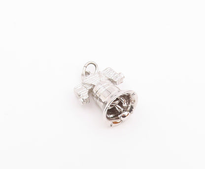 925 Sterling Silver  Vintage Liberty Bell Charm Pendant (JINGLES)  PT21045