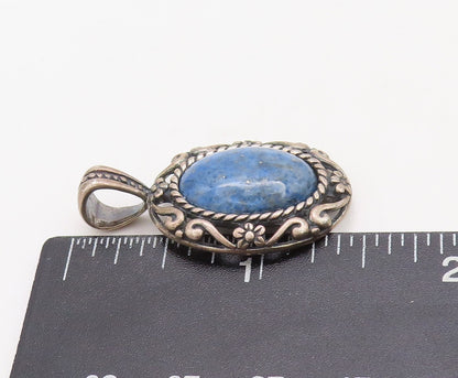 925 Sterling Silver Vintage Pendant CAROLYN POLLACK Swirly Carved Gem  PT23684