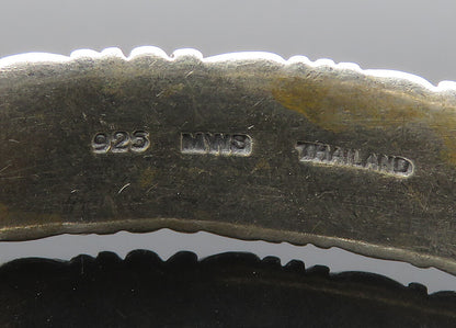 925 Sterling Silver Vintage Be True Motivational Quote Cuff Bracelet BT8130