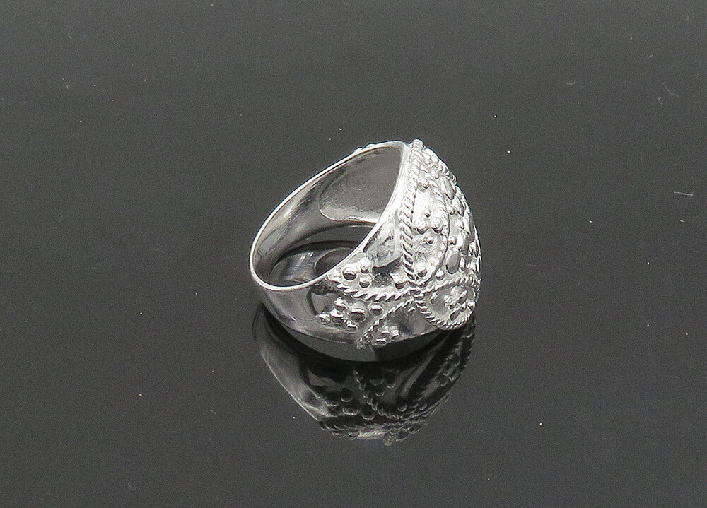 925 Sterling Silver  Vintage Shiny Twist Patterned Band Ring Sz 8  RG21562