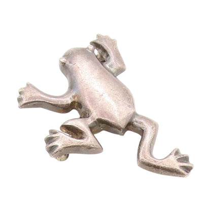925 Sterling Silver Vintage Brooch ZINA Dark Tone Leaping Frog Charm  BP11865