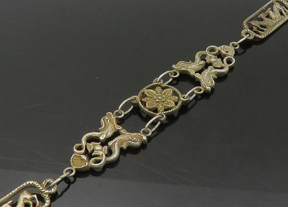 800 Silver Vintage Antique Heavy Religious Cross Chain Necklace  NE3589