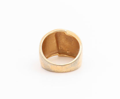 925 Sterling Silver Vintage Ring Gold Plated Minimalist Dome Band  Sz 6  RG33827