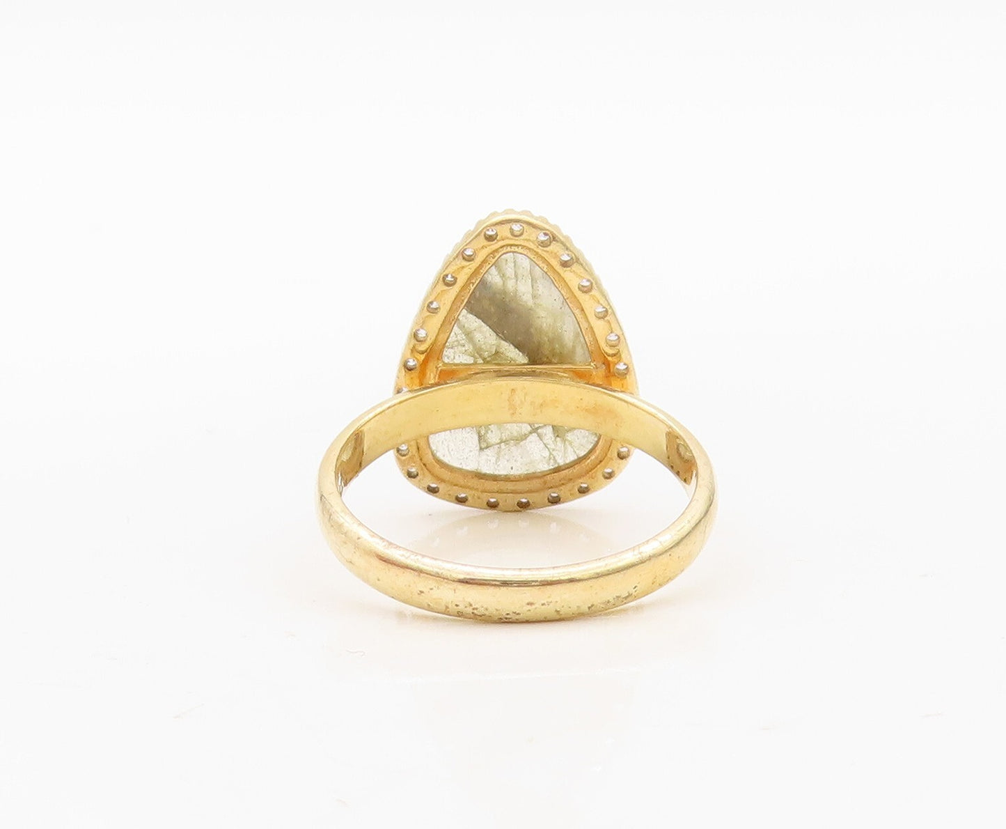925 Sterling Silver Vintage Ring Gold Plated Alexandrite & Topaz  Sz 7  RG30474