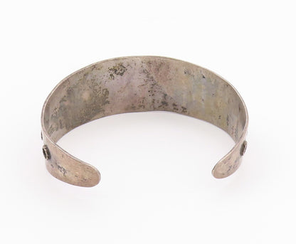 MEXICO 925 Silver  Vintage Antique Turquoise Twist Cuff Bracelet  BT9211