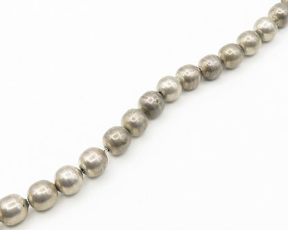 MEXICO 925 Sterling Silver  Vintage Heavy Shiny Beaded Chain Necklace  NE2858