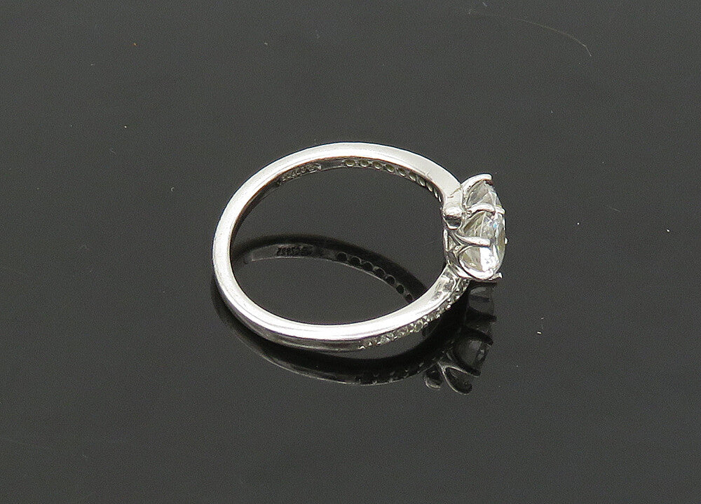 925 Sterling Silver  Vintage Cubic Zirconia Bypass Band Ring Sz 8  RG21655