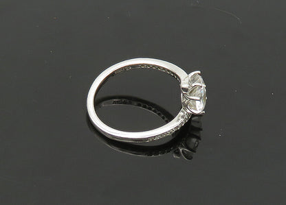 925 Sterling Silver  Vintage Cubic Zirconia Bypass Band Ring Sz 8  RG21655