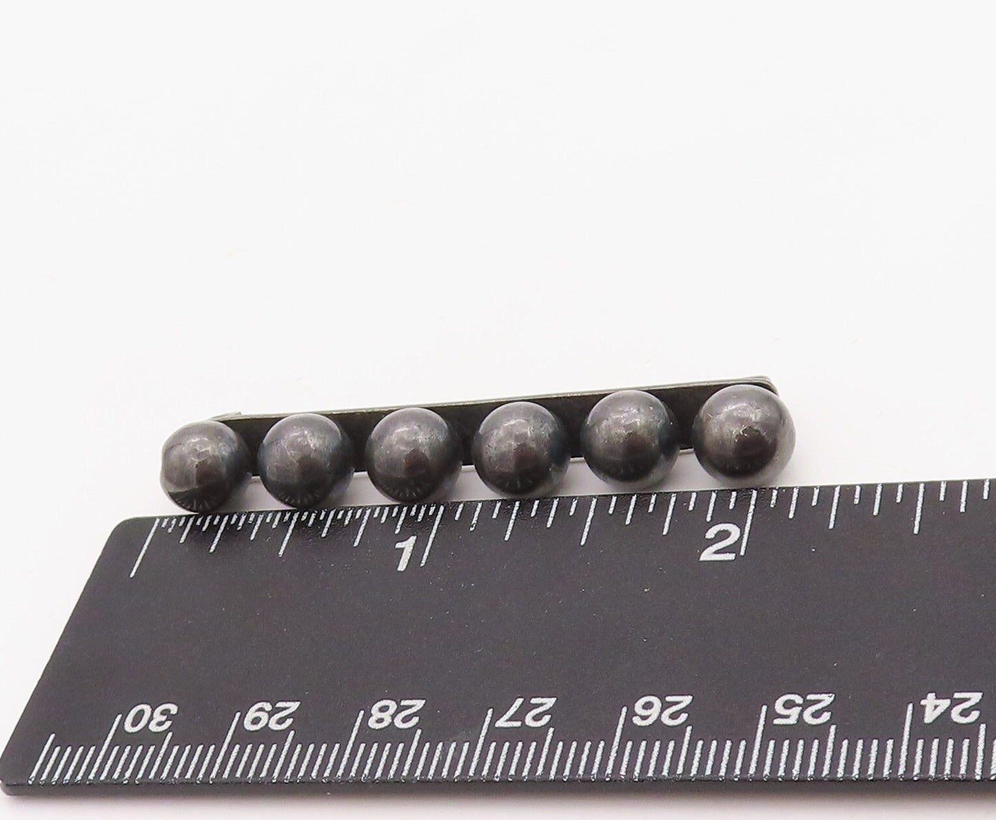 925 Sterling Silver Vintage Brooch Pin Antique Dark Tone Bead Row   BP11221