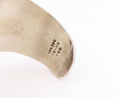 925 Sterling Silver Vintage Bracelet MEXICO Abstract Swirl Cutout Cuff  BT11946