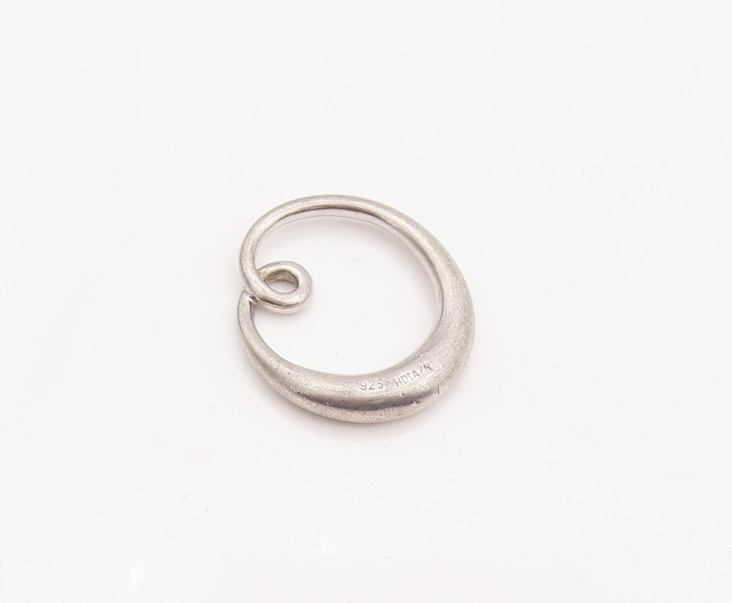 925 Sterling Silver Vintage Pendant Designer Loop With Diamond Inlay  PT23425