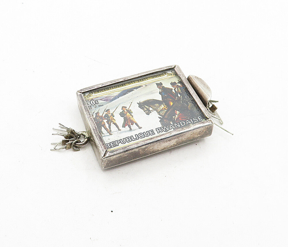 925 Sterling Silver  Vintage Petite Padlocks Republique Rwandaise Stamp TR1136