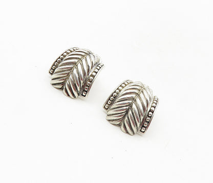 925 Sterling Silver  Vintage Shiny Wheat Design Drop Earrings  EG4617