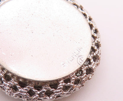 925 Sterling Silver  Vintage Pink Topaz Las Vegas Card Deck Pendant  PT15934