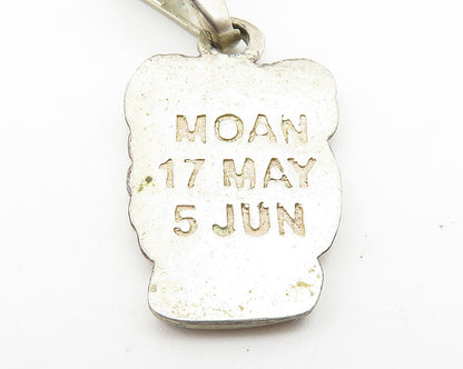 MEXICO 925 Sterling Silver  Vintage Etched Design Drop Pendant  PT8332