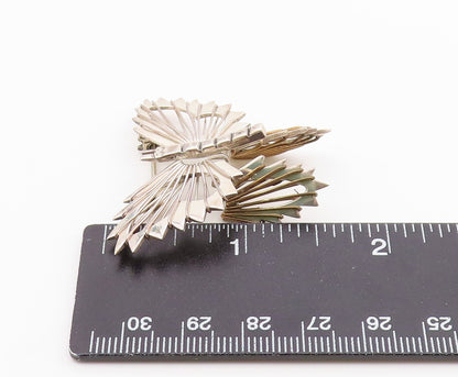 MEXICO 925 Sterling Silver  Vintage Shiny 2 Tone Butterfly Brooch Pin  BP8249