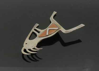 DESIGNER 925 Silver  Vintage Modernist Kokopelli Dancer Brooch Pin  BP8161