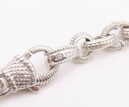 18k Gold & 925 Sterling Silver Vintage Necklace JUDITH RIPKA CZ Chain  NE4852