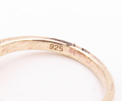 925 Sterling Silver Vintage Ring Gold Plated Pearl & Citrine  Sz 6  RG28616