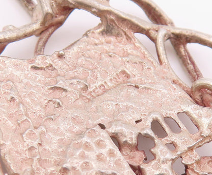 925 Sterling Silver Vintage Pendant Etched Tropical Beach House Charm  PT26459