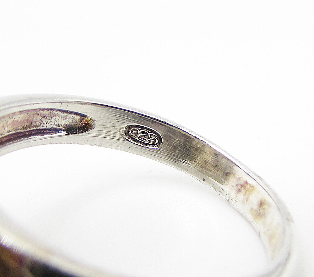 925 Sterling Silver  White Cubic Zirconia Floral Cocktail Ring Sz 6.5  RG3407