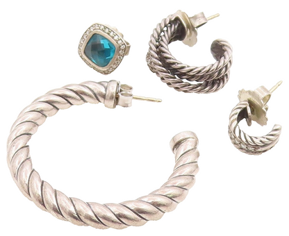 925 Sterling Silver Vintage Earrings DAVID YURMAN Gemstone Single Lot  EG14305