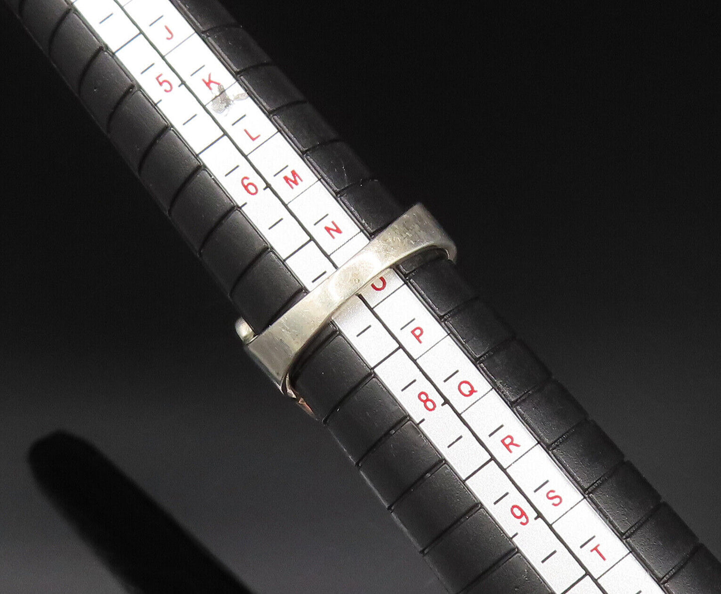 925 Sterling Silver  Vintage Concave Graduated Fluted Ring Sz 7.5  RG25618