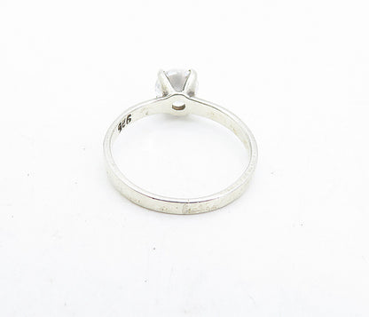 925 Silver  Vintage Cubic Zirconia Minimalist Solitaire Ring Sz 6.5  RG5049