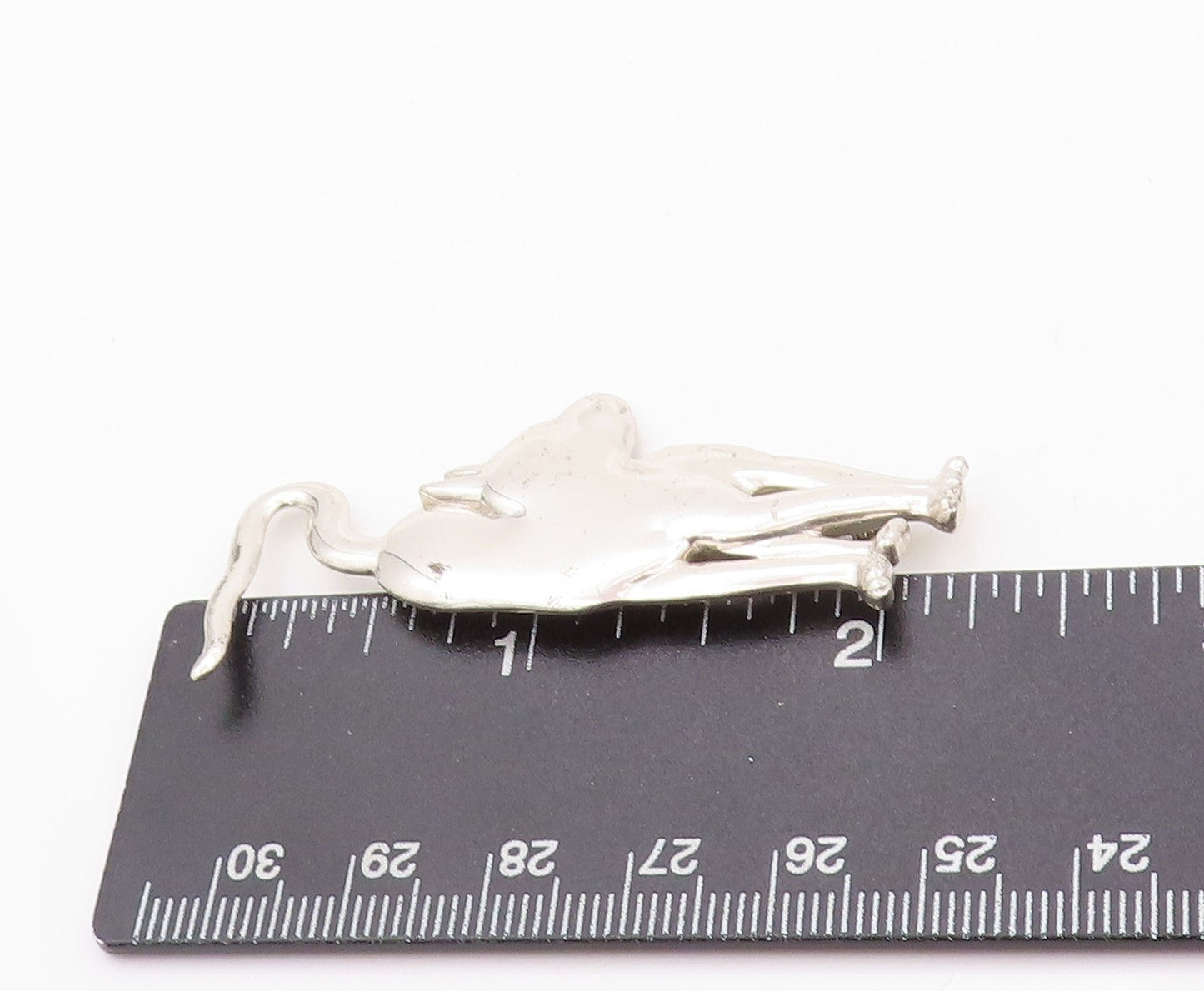 925 Sterling Silver Vintage Brooch MFA Solid Walking Cat Cutout  BP11573