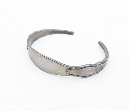 REED & BARTON 925 Silver Vintage Dark Tone Tapered Spoon Cuff Bracelet BT1545