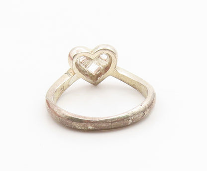925 Sterling Silver Vintage Ring Minimalist Love Heart Knot Band  Sz 6  RG35997