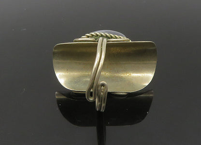 925 Sterling Silver  Vintage Agate Adjustable Cocktail Ring Sz 9  RG22463