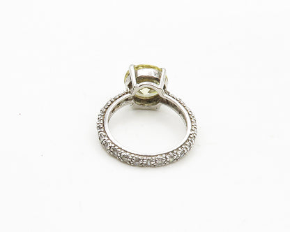 925 Sterling Silver  Vintage Cubic Zirconia Solitaire Accent Ring Sz 8 RG17232