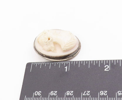 925 Sterling Silver Vintage Brooch Classic Carved Lady Profile Cameo Pin BP11831