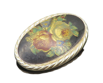 KORDES & LICHTENFELS 925 Sterling Silver Vintage Enamel Floral Brooch Pin BP7284
