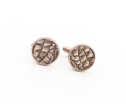 925 Sterling Silver Vintage Cuff Links PAMELA BLOOM Bubble Effect Carved TR3777
