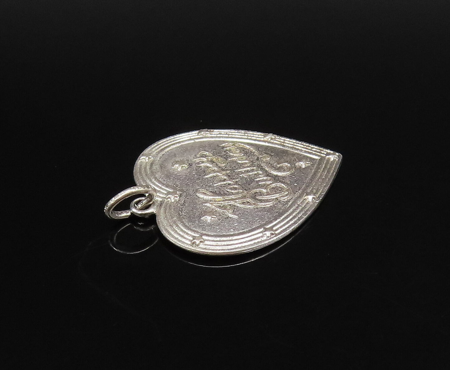 925 Sterling Silver Vintage Engraved Happy Birthday Love Heart Pendant PT21839