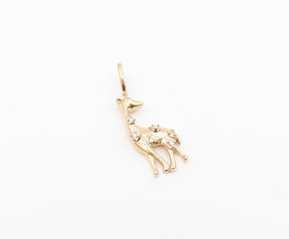 925 Sterling Silver   Petite Topaz Shiny Gold Plated Giraffe Pendant  PT12802
