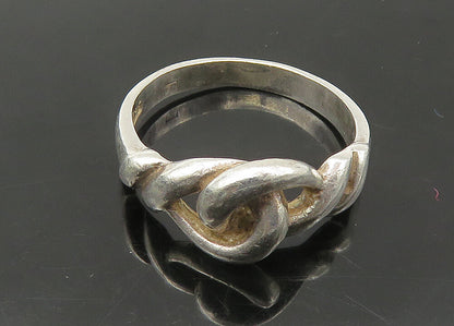 925 Sterling Silver Vintage Shiny Interlocking Loops Band Ring Sz 8 RG22380