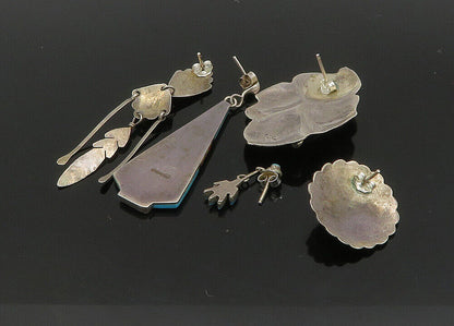 ZUNI NAVAJO 925 Silver  Vintage MultiStone Lot Single Earrings  EG11225