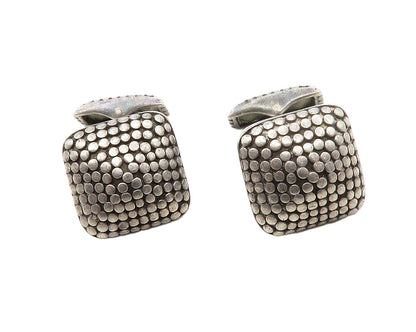 JOHN HARDY 925 Silver  Vintage Dark Tone Circle Patterned Cufflinks  TR1901